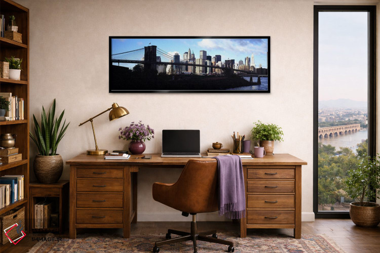 تابلو دکوراتیو Brooklyn Bridge, East River, Manhattan, New York City… اثر پانورامیک ایمجز - D2B