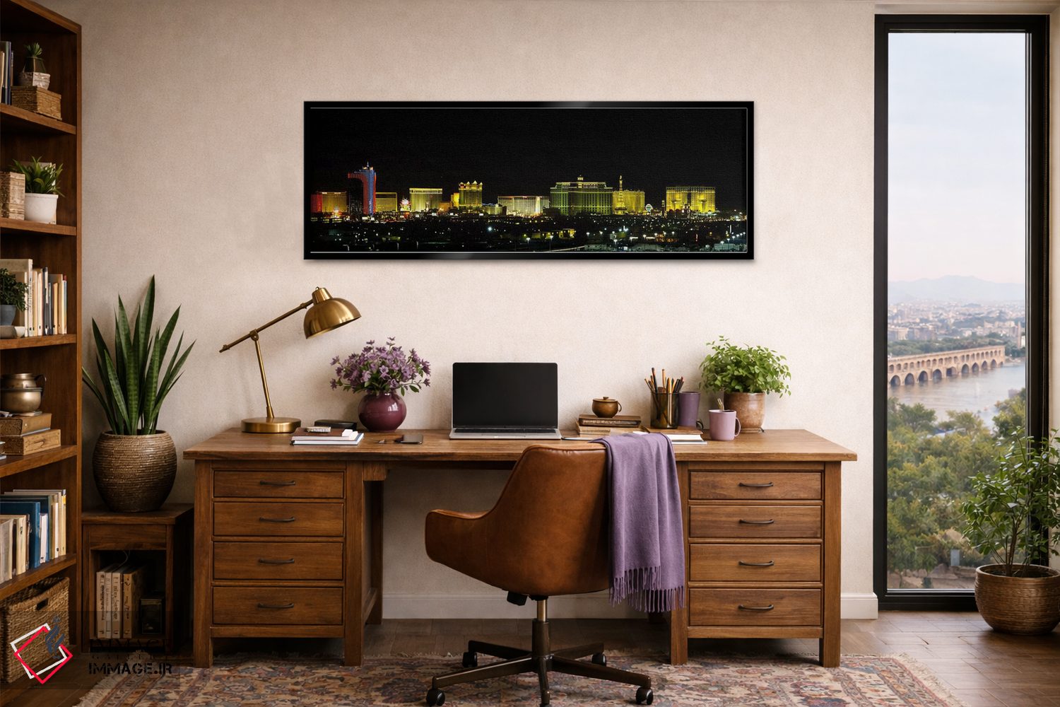 تابلو دکوراتیو Las Vegas, Nevada, USA #2,ساختمان های نورپردازی شده شبا… اثر پانورامیک ایمجز - D2B