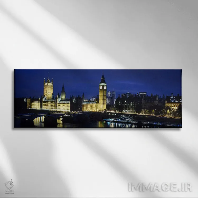 تابلو دکوراتیو Palace Of Westminster, London, England,نورپردازی شبانه… اثر پانورامیک ایمجز - نمای روبهرو روی دیوار