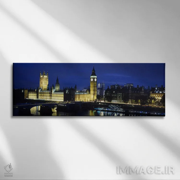 تابلو دکوراتیو Palace Of Westminster, London, England,نورپردازی شبانه… اثر پانورامیک ایمجز - نمای روبهرو روی دیوار