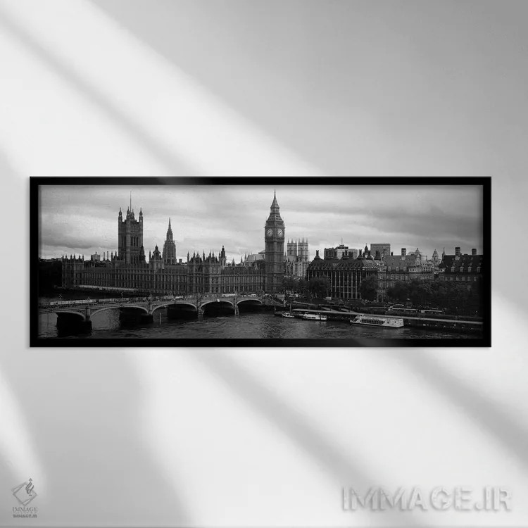 تابلو دکوراتیو Westminster Bridge, Big Ben, Houses of Parliament, City… اثر پانورامیک ایمجز - نمای قابدار مشکی