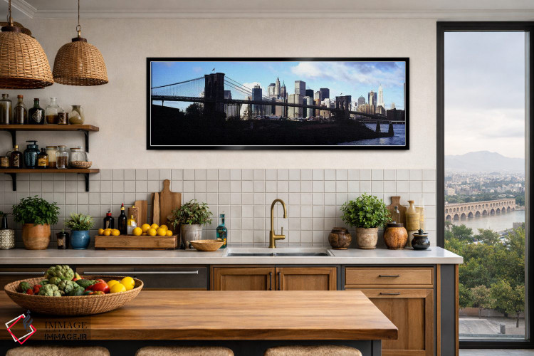 تابلو دکوراتیو Brooklyn Bridge, East River, Manhattan, New York City… اثر پانورامیک ایمجز - D3B