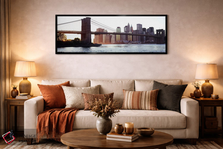 تابلو دکوراتیو Brooklyn Bridge, East River, Manhattan, New York City… اثر پانورامیک ایمجز - D6B
