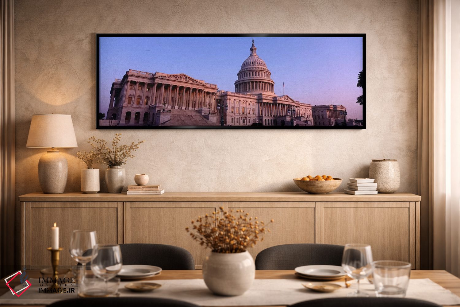 تابلو دکوراتیو Capitol Building, Washington DC, USA,نمای زاویه پایین ا… اثر پانورامیک ایمجز - D2B
