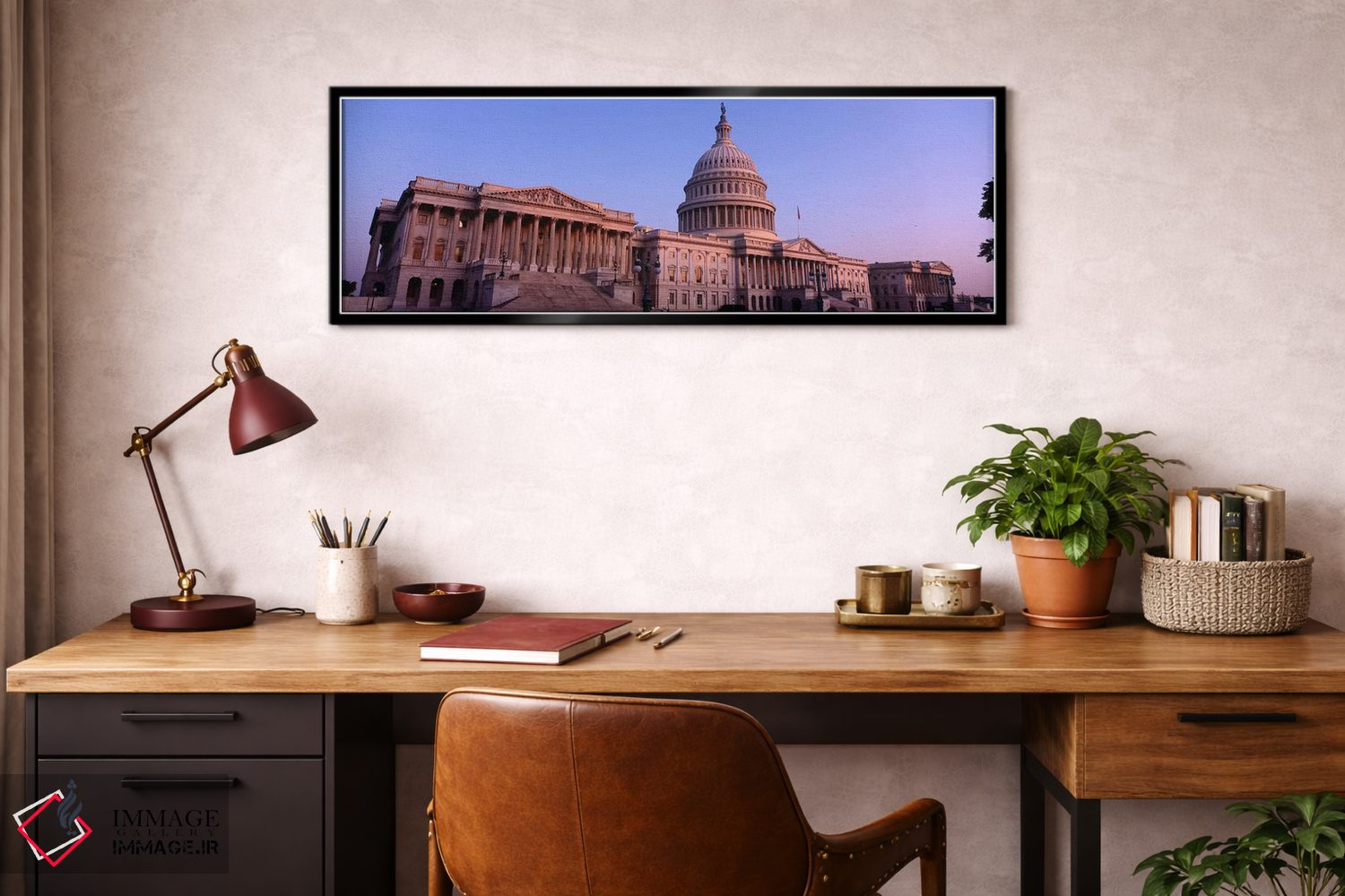 تابلو دکوراتیو Capitol Building, Washington DC, USA,نمای زاویه پایین ا… اثر پانورامیک ایمجز - D3B