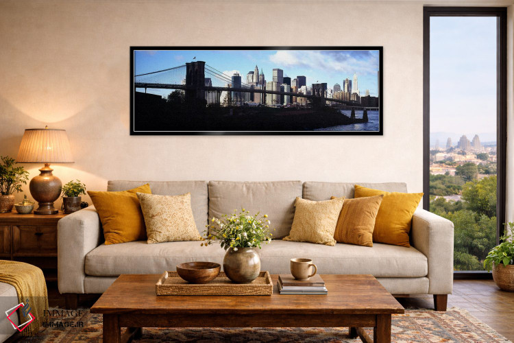 تابلو دکوراتیو Brooklyn Bridge, East River, Manhattan, New York City… اثر پانورامیک ایمجز - D6B