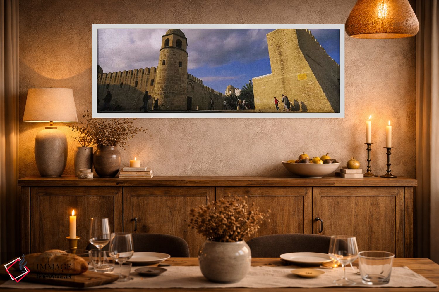 تابلو دکوراتیو Great Mosque, Medina, Sousse, Tunisia,گروهی از مردم در… اثر پانورامیک ایمجز - D2W