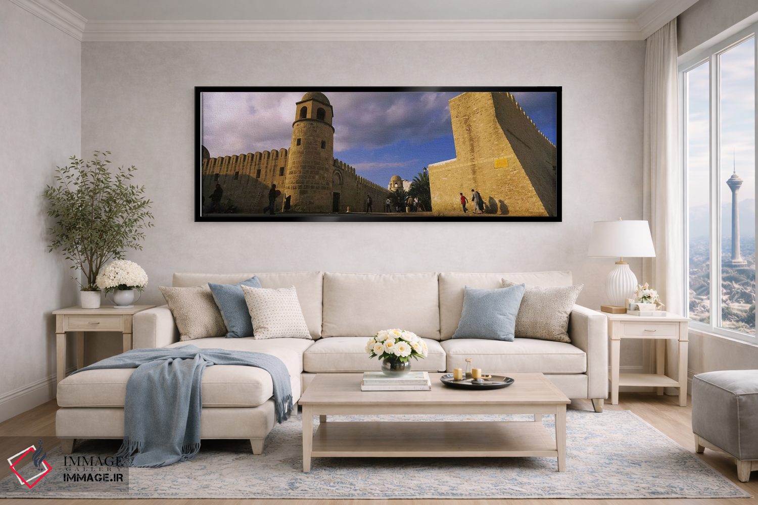 تابلو دکوراتیو Great Mosque, Medina, Sousse, Tunisia,گروهی از مردم در… اثر پانورامیک ایمجز - D6B