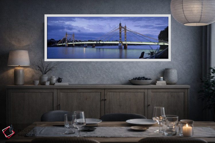 تابلو دکوراتیو Thames River, Albert Bridge, London, England,پل معلق رو… اثر پانورامیک ایمجز - D4W
