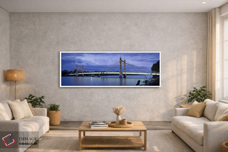 تابلو دکوراتیو Thames River, Albert Bridge, London, England,پل معلق رو… اثر پانورامیک ایمجز - D3W