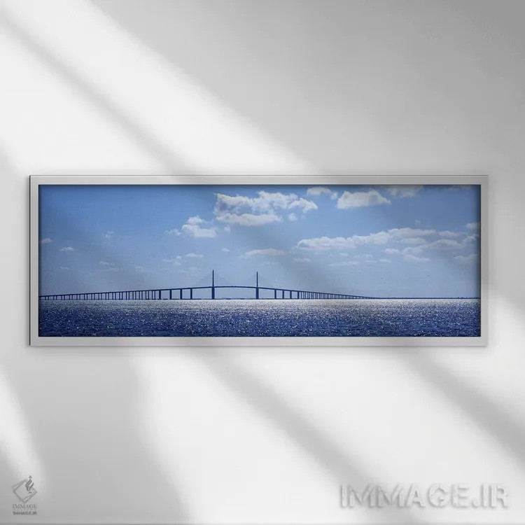 تابلو دکوراتیو Sunshine Skyway Bridge, Tampa Bay, Florida, USA,پل روی… اثر پانورامیک ایمجز - نمای قابدار سفید