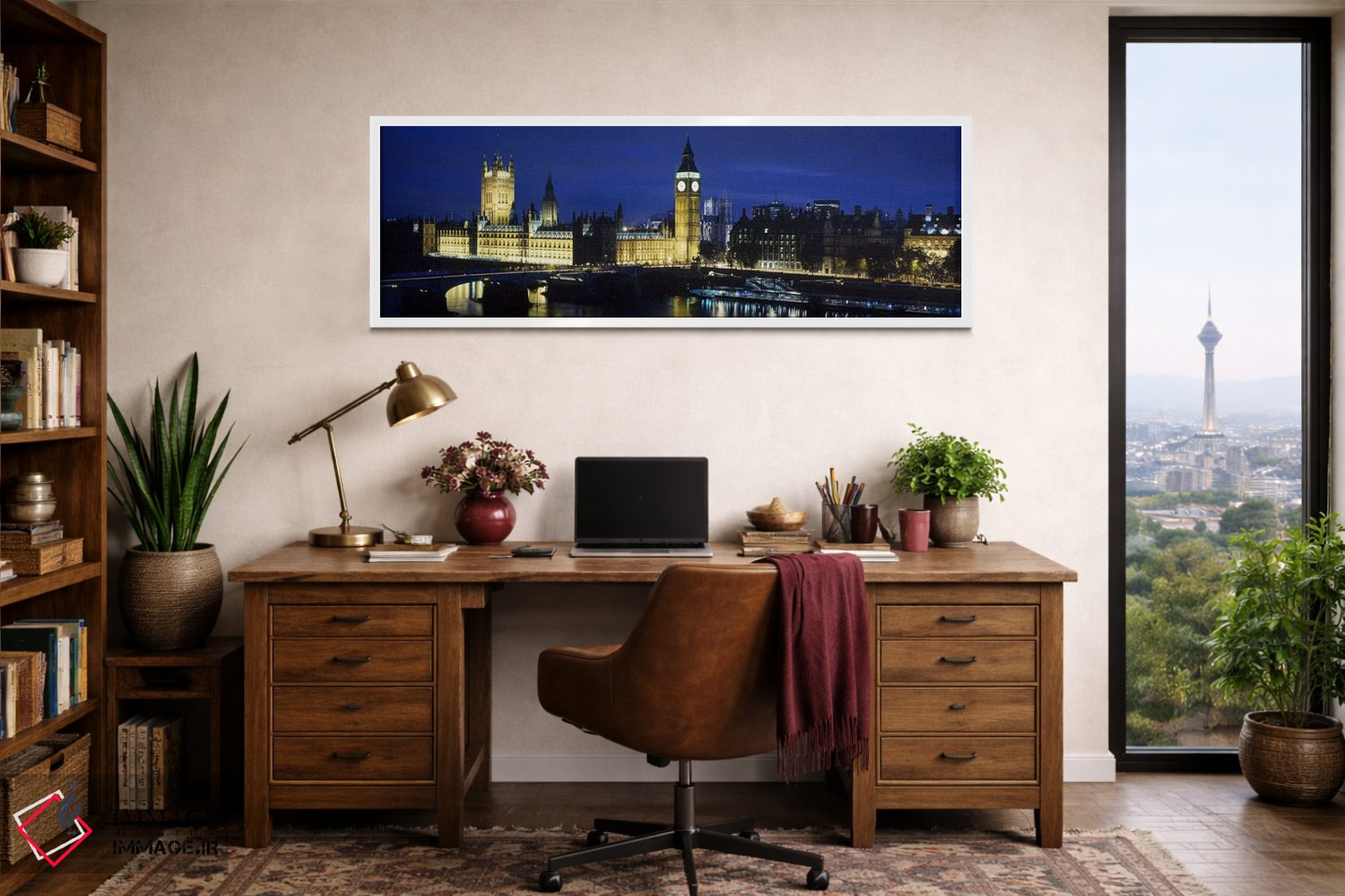 تابلو دکوراتیو Palace Of Westminster, London, England,نورپردازی شبانه… اثر پانورامیک ایمجز - D2W