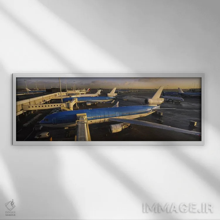 تابلو دکوراتیو Amsterdam Airport Schiphol, North Holland, Netherlands… اثر پانورامیک ایمجز - نمای قابدار سفید