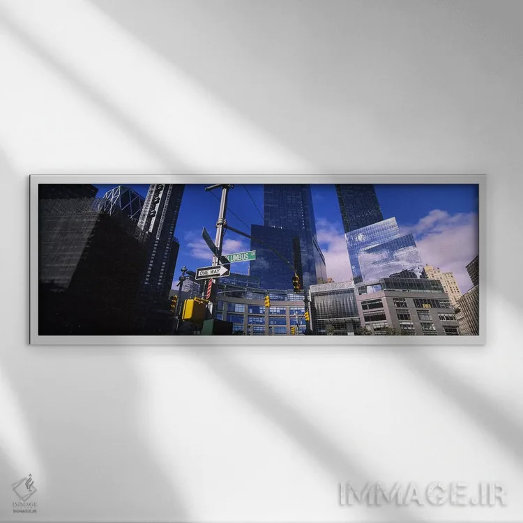 تابلو دکوراتیو Columbus Circle, Manhattan, New York City, New York Sta… اثر پانورامیک ایمجز - نمای قابدار سفید