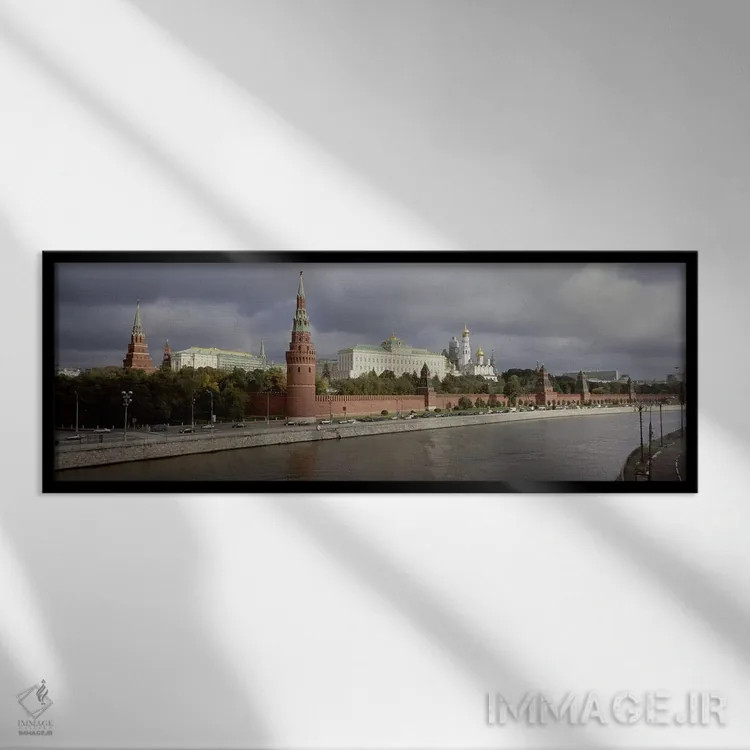 تابلو دکوراتیو Grand Kremlin Palace, Moskva River, Moscow, Russia,ساخت… اثر پانورامیک ایمجز - نمای قابدار مشکی