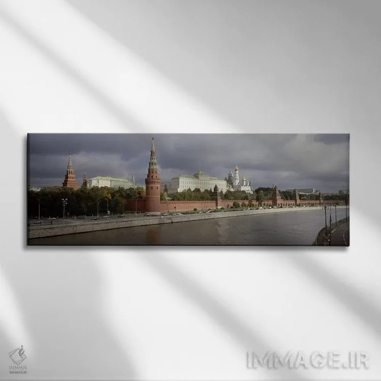 تابلو دکوراتیو Grand Kremlin Palace, Moskva River, Moscow, Russia,ساخت… اثر پانورامیک ایمجز - نمای روبهرو روی دیوار