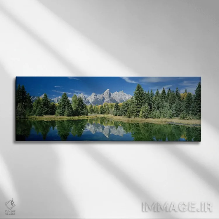 تابلو دکوراتیو Schwabacher's Landing, Grand Teton National Park, Wyomi… اثر پانورامیک ایمجز - نمای روبهرو روی دیوار