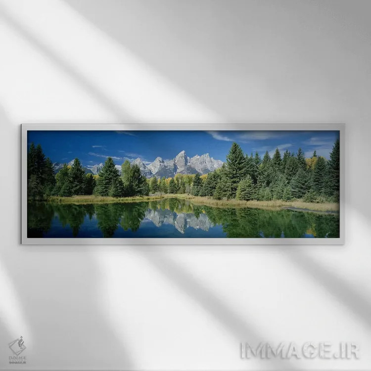 تابلو دکوراتیو Schwabacher's Landing, Grand Teton National Park, Wyomi… اثر پانورامیک ایمجز - نمای قابدار سفید