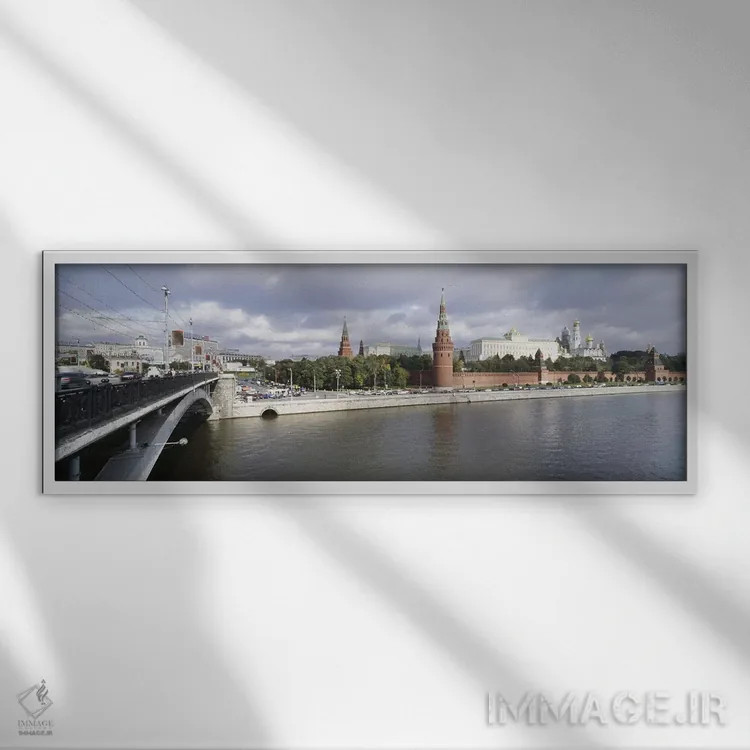 تابلو دکوراتیو Bolshoy Kamenny Bridge, Grand Kremlin Palace, Moskva Ri… اثر پانورامیک ایمجز - نمای قابدار سفید