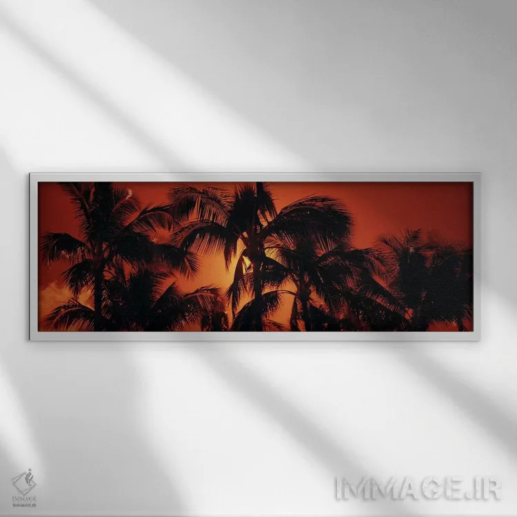 تابلو دکوراتیو Kalapaki Beach, Kauai, Hawai'i, USA,غروب نارنجی، ساحل ک… اثر پانورامیک ایمجز - نمای قابدار سفید
