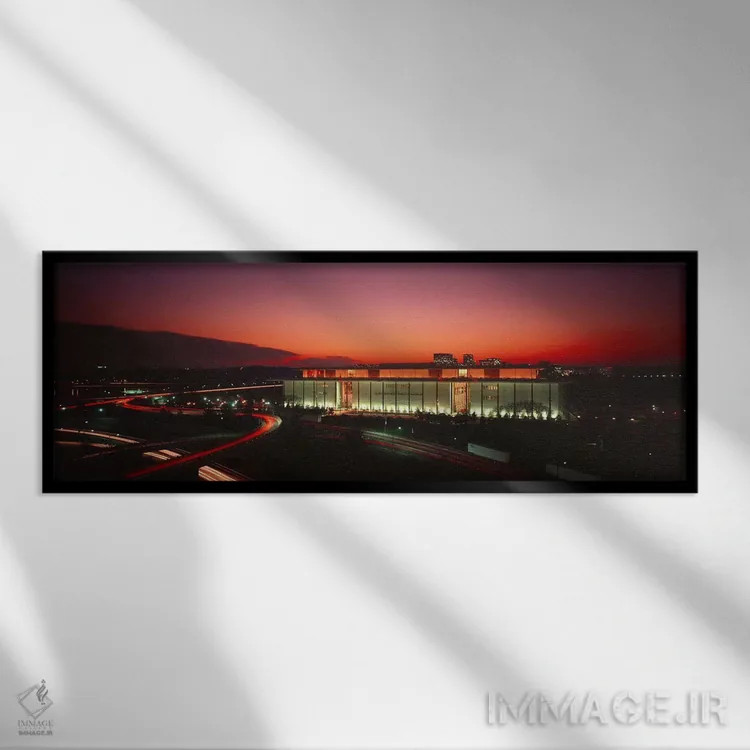 تابلو دکوراتیو Washington DC, USA,نمای زاویه بالا از ساختمان روشن در ش… اثر پانورامیک ایمجز - نمای قابدار مشکی
