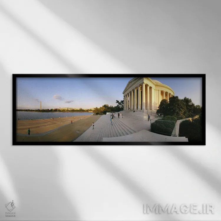 تابلو دکوراتیو Potomac River, Washington DC, USA,بنای یادبود کنار رودخ… اثر پانورامیک ایمجز - نمای قابدار مشکی