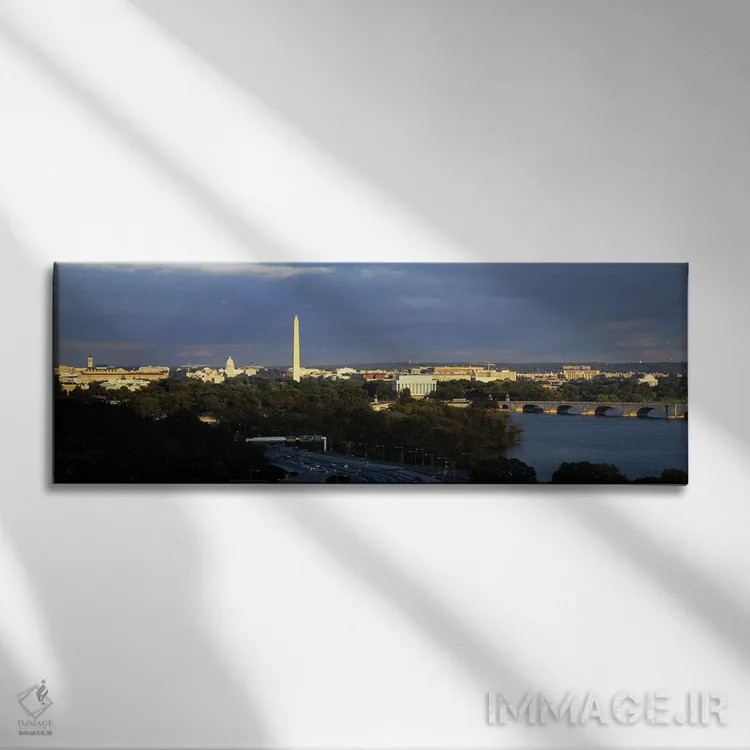 تابلو دکوراتیو Potomac River, Washington DC, USA,نمای زاویه بالا از یا… اثر پانورامیک ایمجز - نمای روبهرو روی دیوار