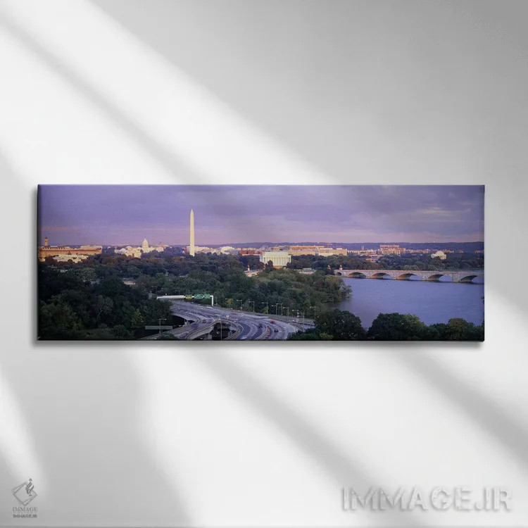 تابلو دکوراتیو Lincoln Memorial, Washington Monument, Capitol Building… اثر پانورامیک ایمجز - نمای روبهرو روی دیوار