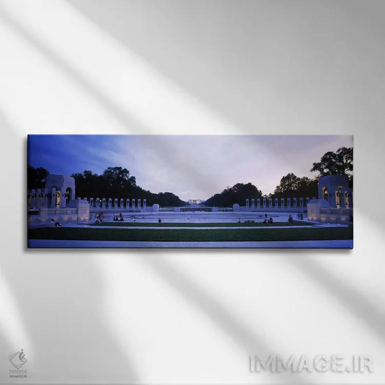 تابلو دکوراتیو Washington DC, USA,گردشگران در یادبود جنگ - یادبود جنگ… اثر پانورامیک ایمجز - نمای روبهرو روی دیوار