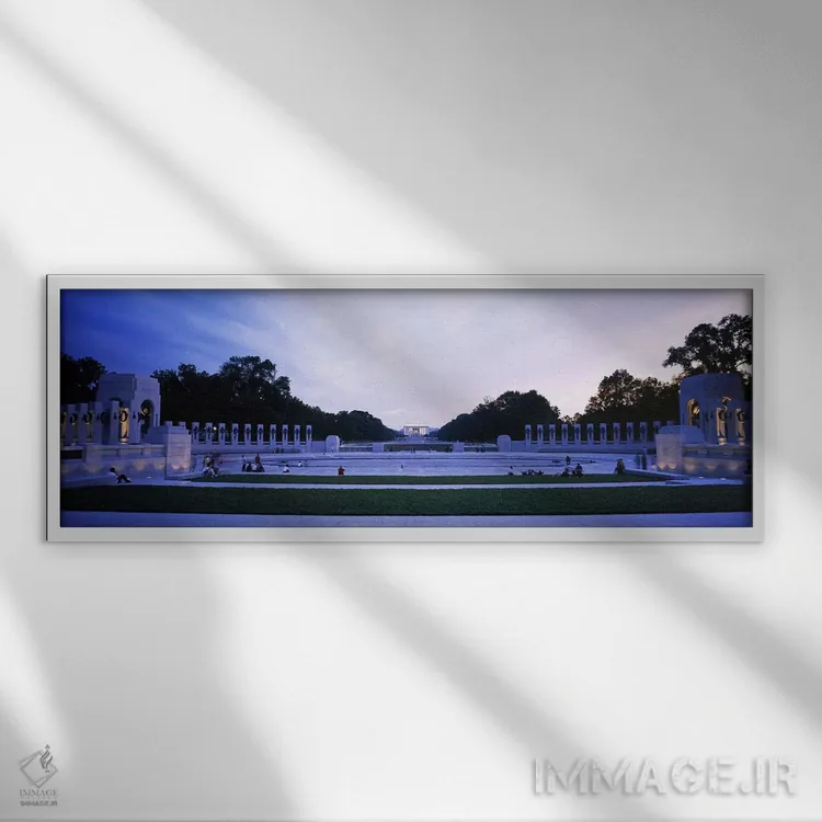 تابلو دکوراتیو Washington DC, USA,گردشگران در یادبود جنگ - یادبود جنگ… اثر پانورامیک ایمجز - نمای قابدار سفید