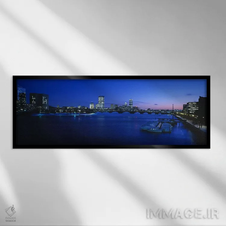 تابلو دکوراتیو Charles River, Boston, Massachusetts, USA,ساختمان های ر… اثر پانورامیک ایمجز - نمای قابدار مشکی