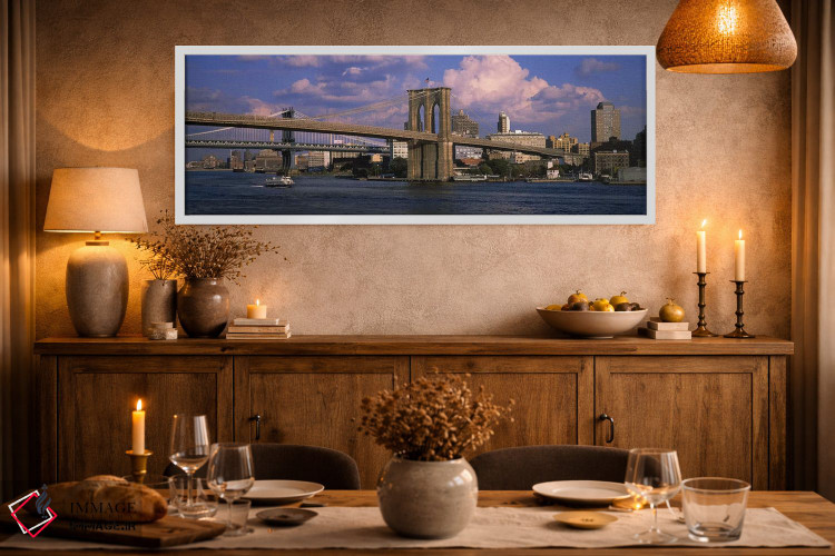 تابلو دکوراتیو East River, New York City, New York State, USA,قایق در… اثر پانورامیک ایمجز - D2W