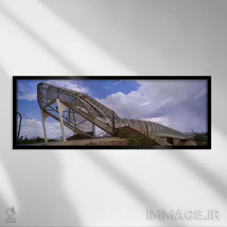 تابلو دکوراتیو Snake Bridge, Tucson, Arizona, USA,پل پیاده رو روی رودخ… اثر پانورامیک ایمجز - نمای قابدار مشکی