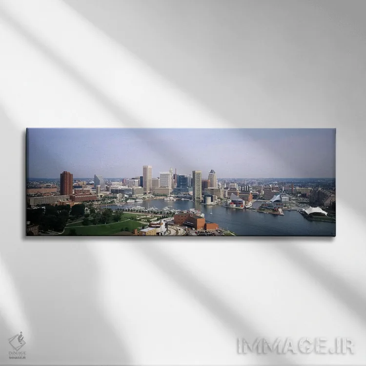 تابلو دکوراتیو Baltimore, Maryland, USA,آسمان خراش ها در یک شهر، بالتی… اثر پانورامیک ایمجز - نمای روبهرو روی دیوار