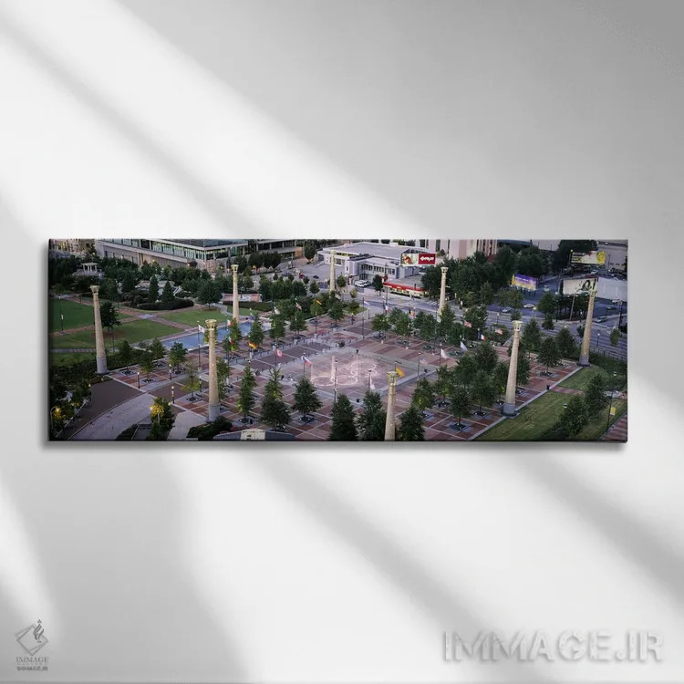 تابلو دکوراتیو Centennial Olympic Park, Atlanta, Georgia, USA,نمای بال… اثر پانورامیک ایمجز - نمای روبهرو روی دیوار
