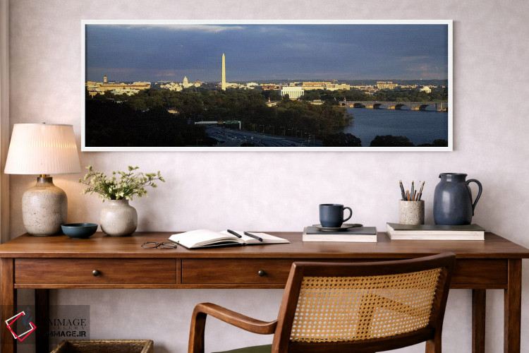 تابلو دکوراتیو Potomac River, Washington DC, USA,نمای زاویه بالا از یا… اثر پانورامیک ایمجز - D1W