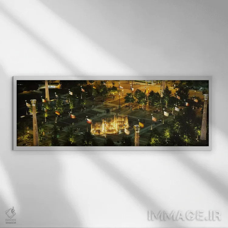 تابلو دکوراتیو Centennial Olympic Park, Atlanta, Georgia, USA,نمای بال… اثر پانورامیک ایمجز - نمای قابدار سفید