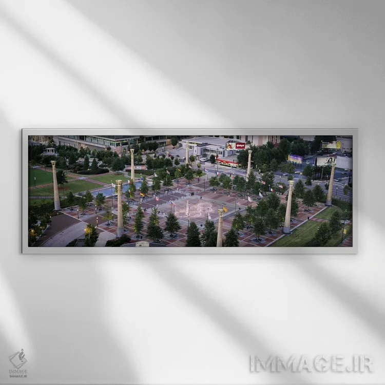 تابلو دکوراتیو Centennial Olympic Park, Atlanta, Georgia, USA,نمای بال… اثر پانورامیک ایمجز - نمای قابدار سفید