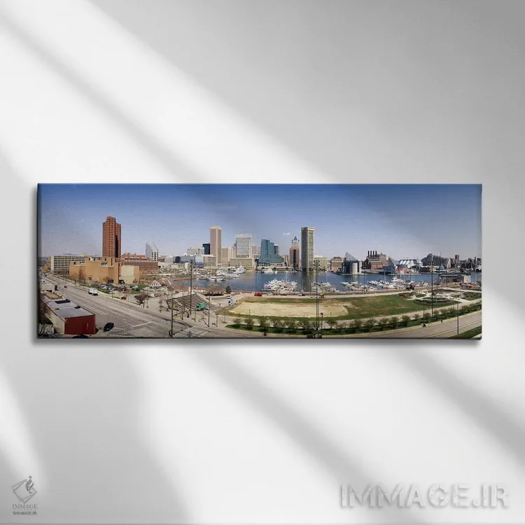 تابلو دکوراتیو Baltimore, Maryland, USA #2,آسمان خراش ها در یک شهر، با… اثر پانورامیک ایمجز - نمای روبهرو روی دیوار