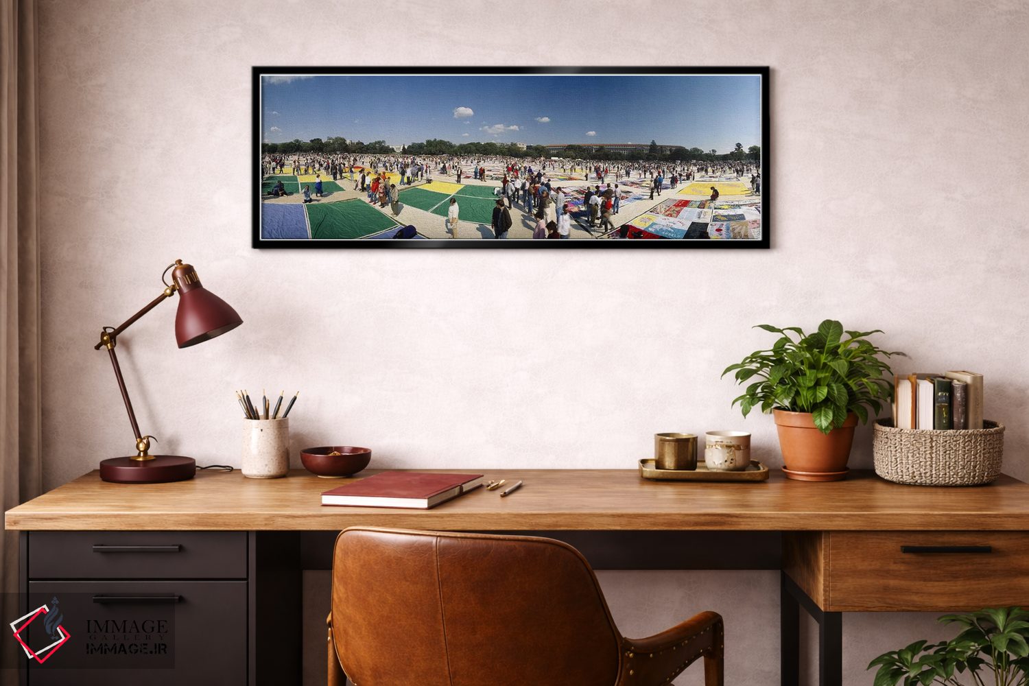 تابلو دکوراتیو USA,نمای زاویه بالا از نمایش لحاف ایدز، واشنگتن دی سی… اثر پانورامیک ایمجز - D3B