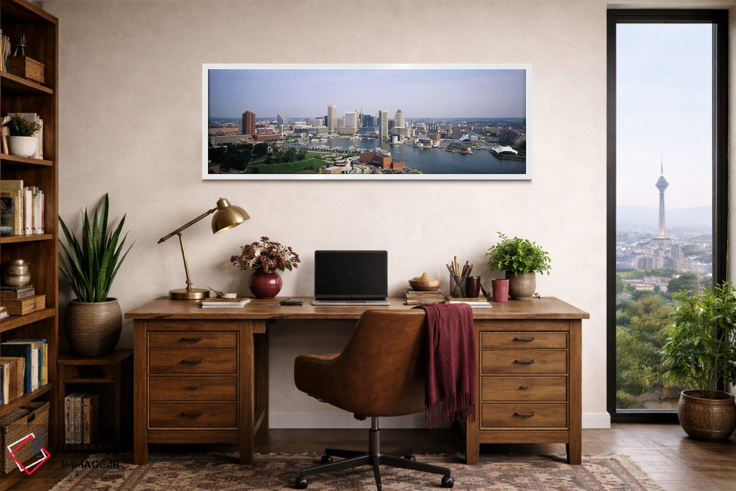 تابلو دکوراتیو Baltimore, Maryland, USA,آسمان خراش ها در یک شهر، بالتی… اثر پانورامیک ایمجز - D1W