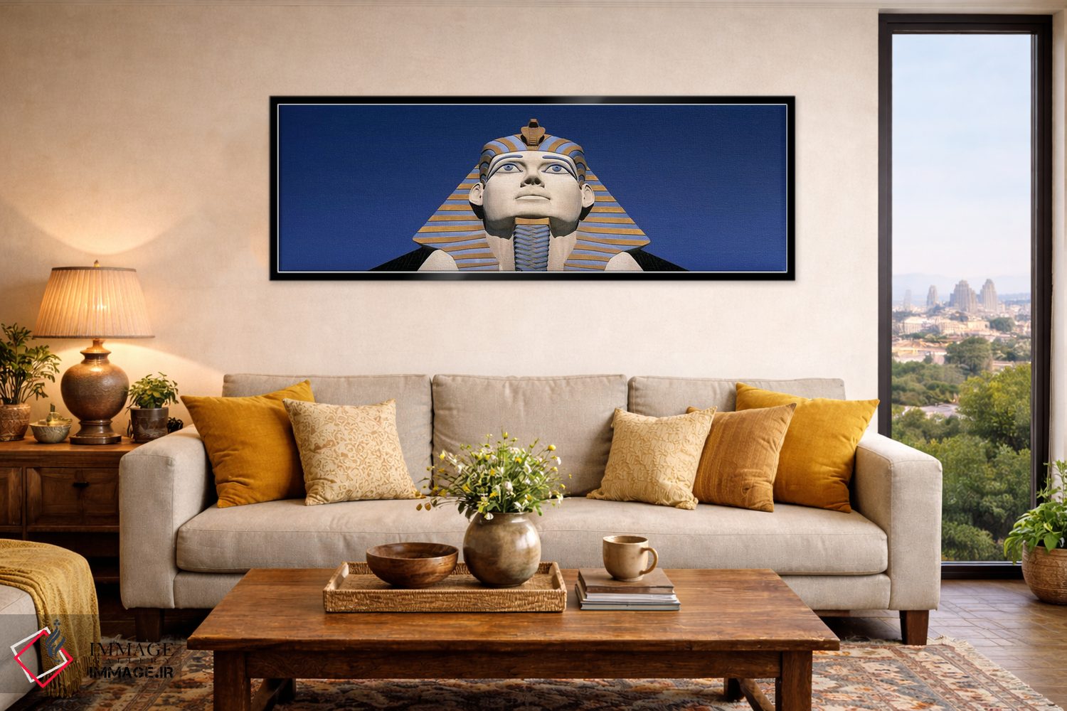 تابلو دکوراتیو Luxor Hotel Sphinx, Las Vegas, Nevada, USA,نمای زاویه پ… اثر پانورامیک ایمجز - D6B