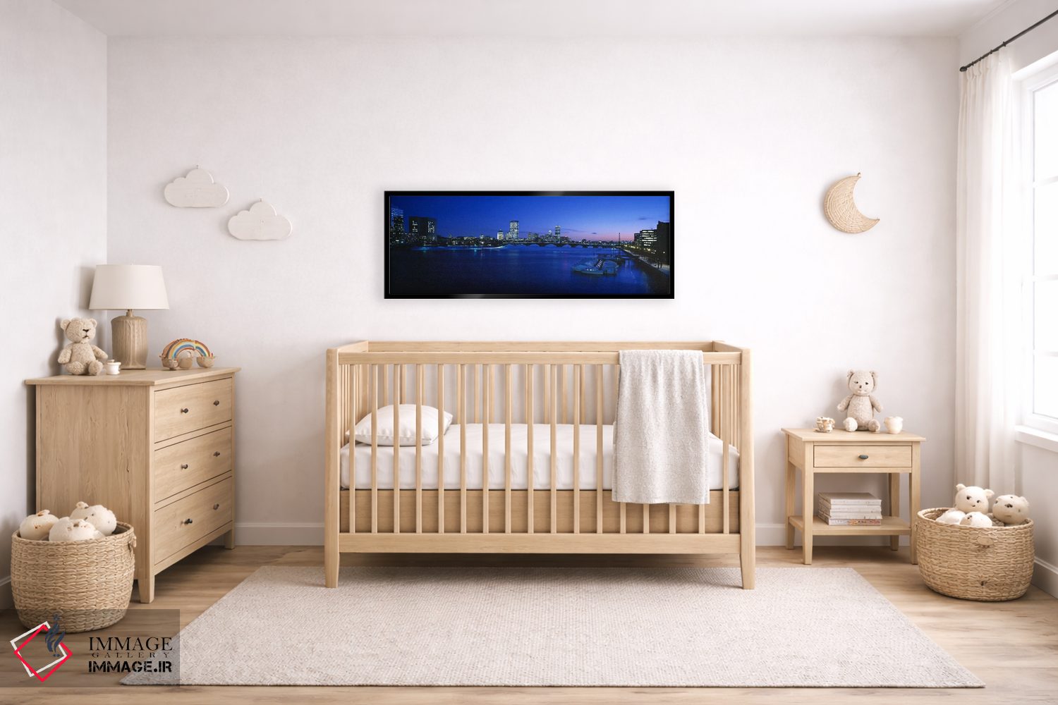 تابلو دکوراتیو Charles River, Boston, Massachusetts, USA,ساختمان های ر… اثر پانورامیک ایمجز - D5B