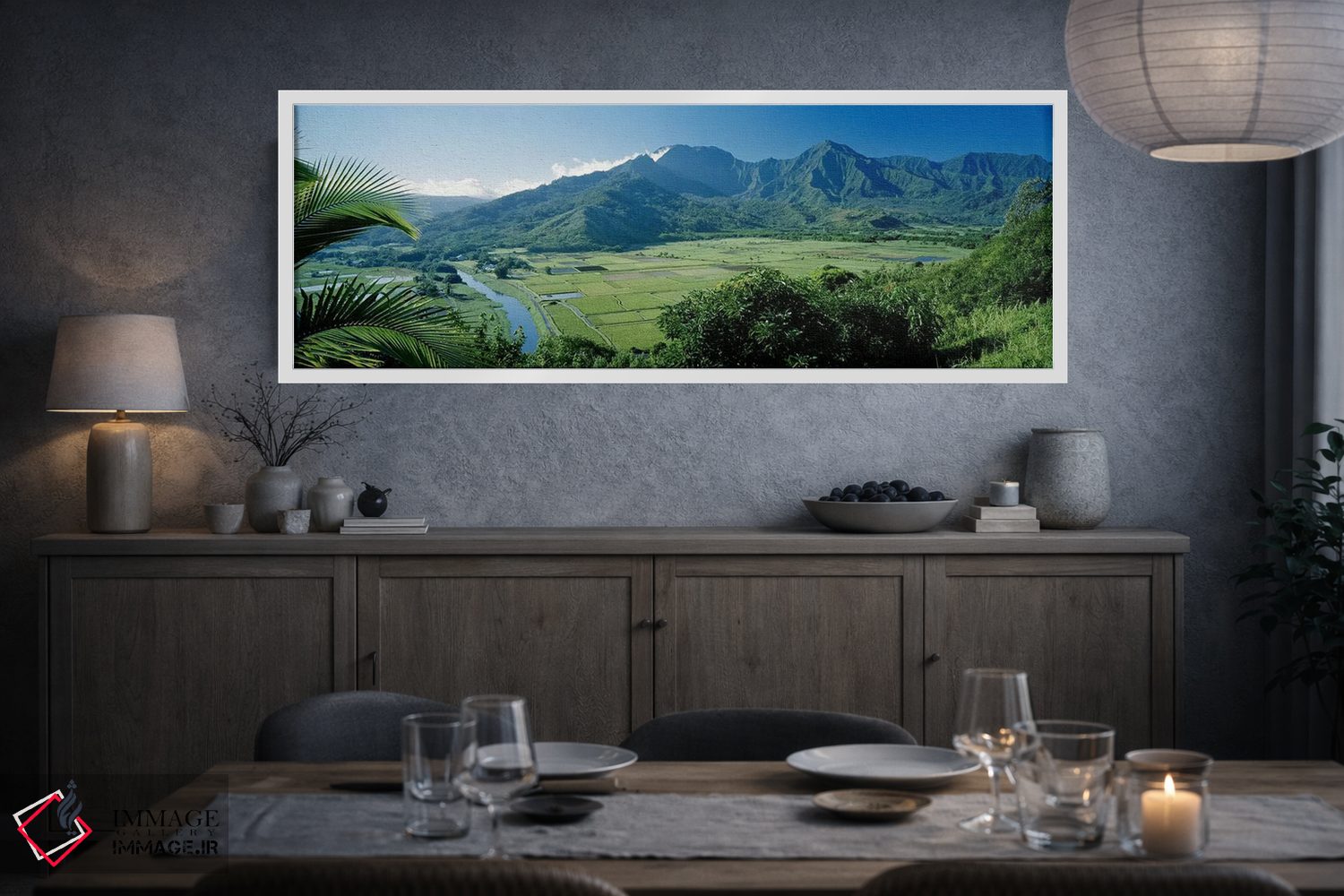 تابلو دکوراتیو Kauai, Hawaii, USA,دره هاناله از منظره گاه نزدیک پرینس… اثر پانورامیک ایمجز - D3W