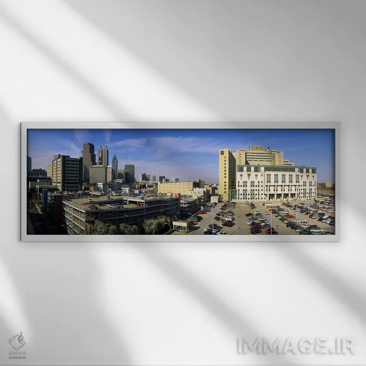 تابلو دکوراتیو Grady Memorial Hospital, Skyline, Atlanta, Georgia, USA… اثر پانورامیک ایمجز - نمای قابدار سفید