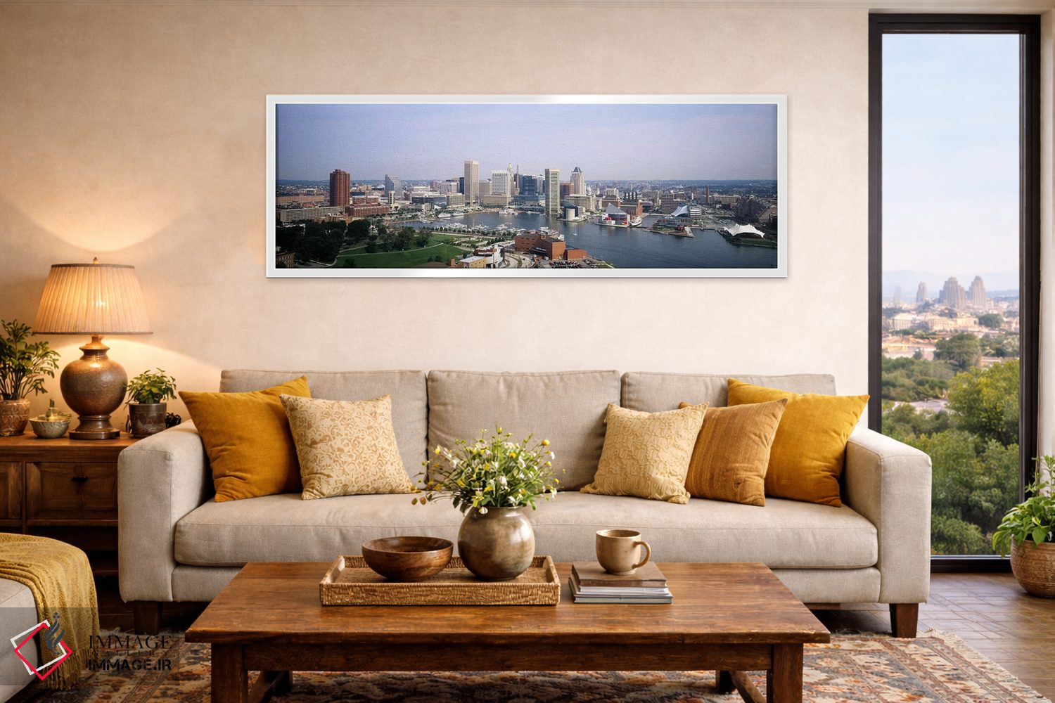 تابلو دکوراتیو Baltimore, Maryland, USA,آسمان خراش ها در یک شهر، بالتی… اثر پانورامیک ایمجز - D4W