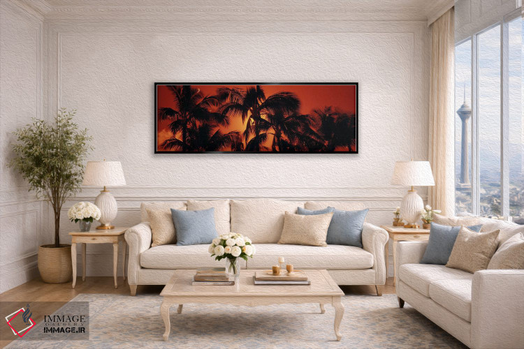 تابلو دکوراتیو Kalapaki Beach, Kauai, Hawai'i, USA,غروب نارنجی، ساحل ک… اثر پانورامیک ایمجز - D5B