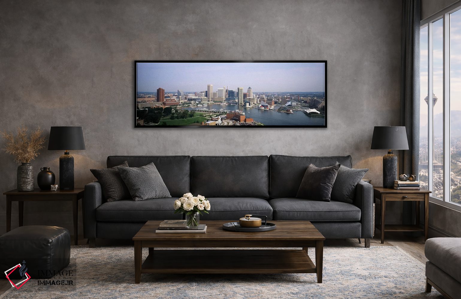 تابلو دکوراتیو Baltimore, Maryland, USA,آسمان خراش ها در یک شهر، بالتی… اثر پانورامیک ایمجز - D6B