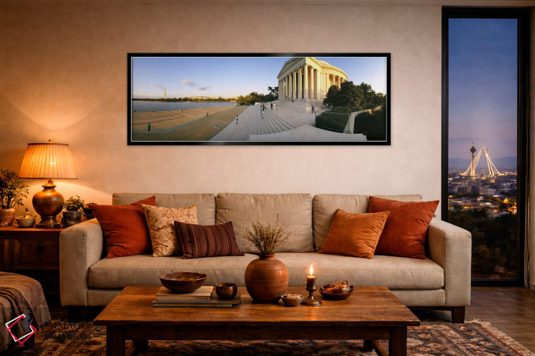 تابلو دکوراتیو Potomac River, Washington DC, USA,بنای یادبود کنار رودخ… اثر پانورامیک ایمجز - D5B