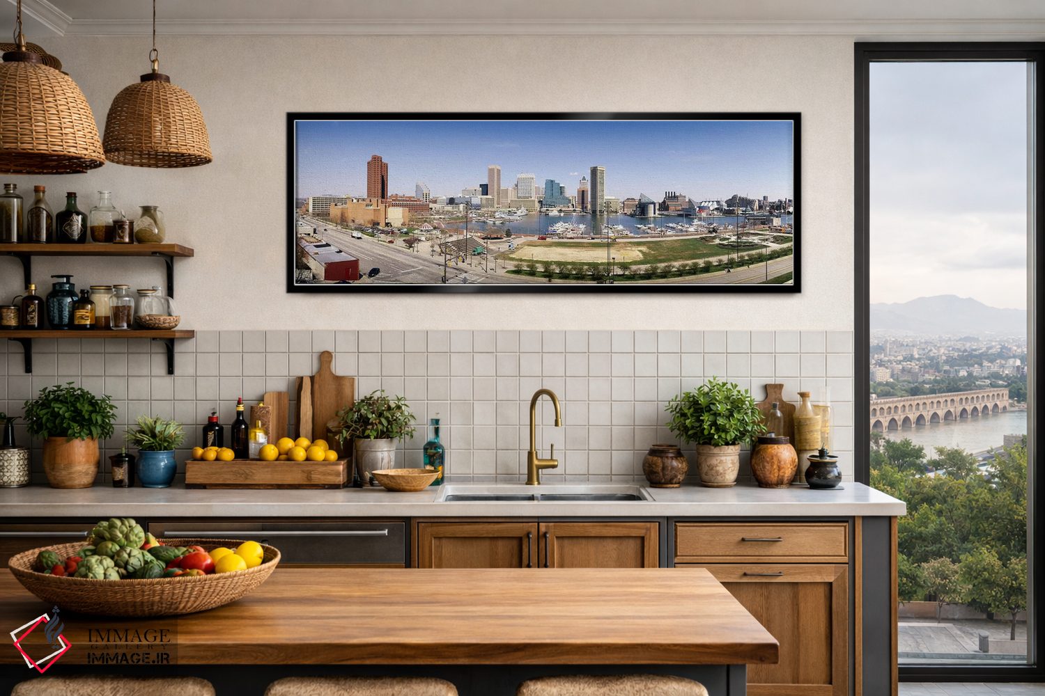 تابلو دکوراتیو Baltimore, Maryland, USA #2,آسمان خراش ها در یک شهر، با… اثر پانورامیک ایمجز - D3B